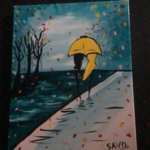 Lovers on a stroll in the autumn night